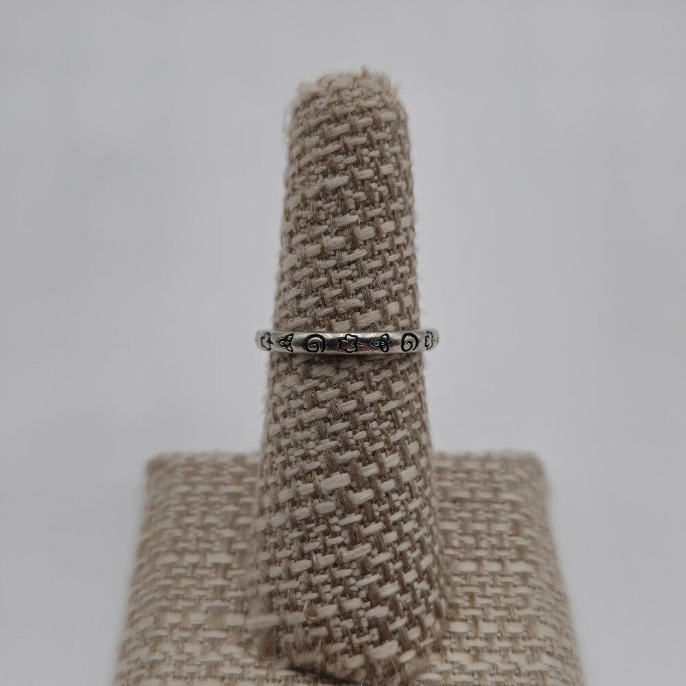 Size 6.25 Sterling Silver Symbols Unique Band Ring A3360